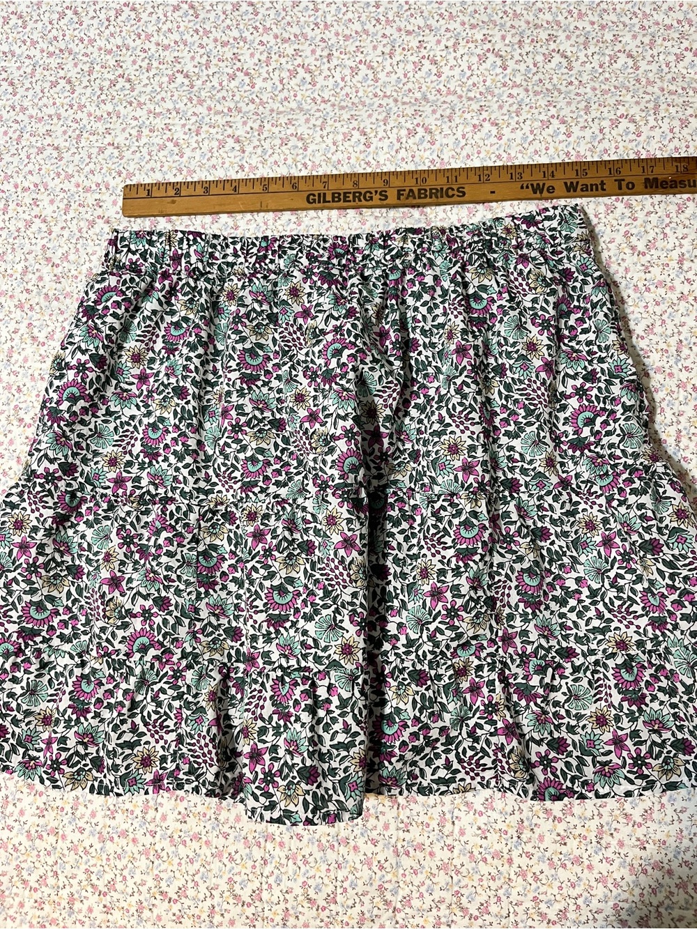J. Crew Floral lined mini Skirt in White with Pink & Green. Small - Picture 5 of 5